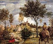 Olivier, Woldemar Friedrich Ideal Landscape with Horseman oil painting artist